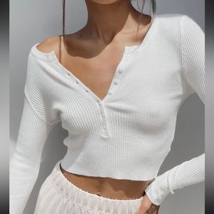 princess polly white button long sleeve